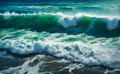 Fototapeta premium looking down at the waves on the ocean