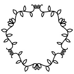 Botanical frame.leaves border.decorative wedding wreath.