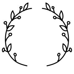 Botanical frame.leaves border.decorative wedding wreath.