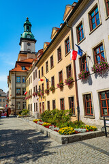 2022-08-02. Market square in old town of Jelenia Gora, Poland