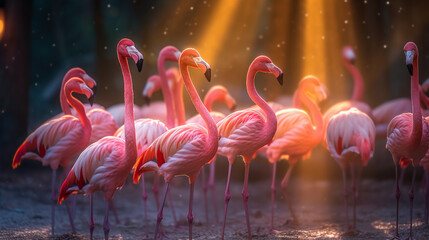 Eleganz im Licht: Das Porträt eines Flamingos in Frankreich