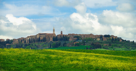 Fototapeta na wymiar Pienza city, landscape from Toscana, Italy 