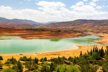 Beautiful scape of Bin El Ouidane dam in the Benimellal region in Morocco