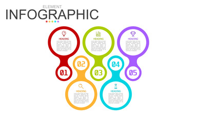 vector infographic double circle page design template block. used for process diagram, presentation, working flow, information layout, banner, chart, and graph.
