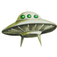 ufo on a white background Png transparent Ai Generative 