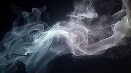 Obraz premium Smoke background,Abstract grey wave on a black background,AI generated.