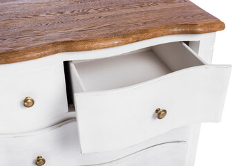 Drawn bedside tables with a metal handle in a classic style, bedside table furniture fittings