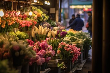 The colors of local street markets. Grocery store, generative ai, fruit, vegetable, greens, street market, fish. 