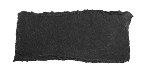 black pieces of paper on a transparent isolated background. PNG