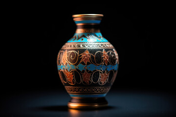 beautiful well decorated traditional oriental vase, ai tools generated image