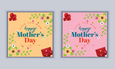 Happy Mother%27s day social media design vector template
