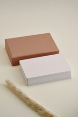 a couple of cards sitting on top of a table