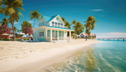 Beautiful beach house in the seashore