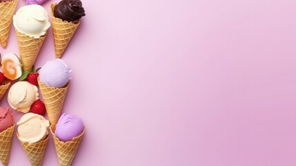 Ice cream background. Illustration AI Generative.