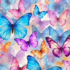 Plakat seamless pattern with butterflies Ai Generative