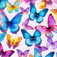 Obraz na płótnie Canvas seamless pattern with butterflies Ai Generative