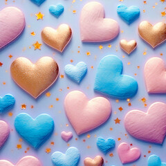 Fototapeta premium seamless pattern with hearts Ai Generative