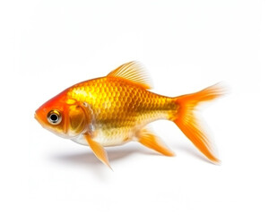 Fototapeta premium Gold Fish Isolated on White Background. Generative Ai.