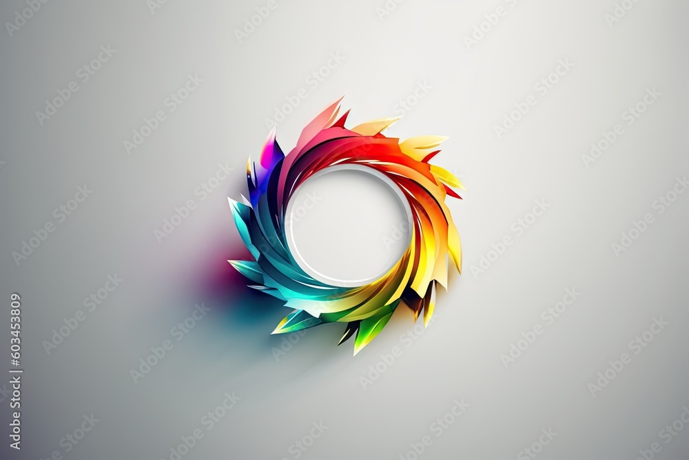 Poster logo multicolored arrows swirled around an empty circle