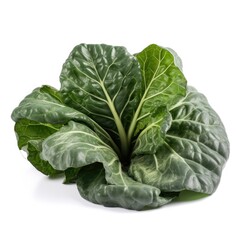 Collard Greens Isolated on White. Generative AI