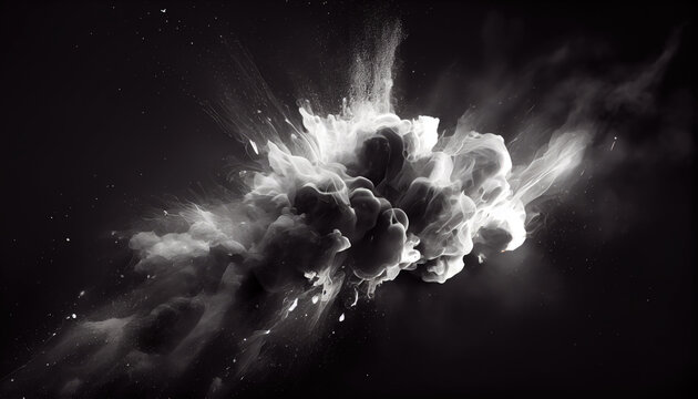 A black background textured with orange smoke and particles.