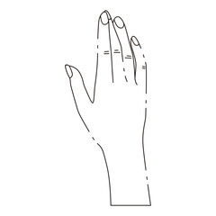 Hand Gesture Line Art