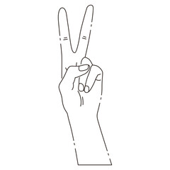 Hand Gesture Line Art