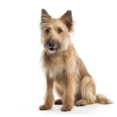 Berger Picard dog illustration cartoon 3d isolated on white. Generative AI