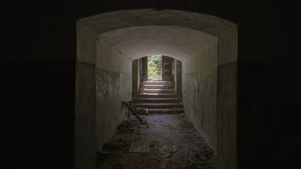 Interior of the old abandoned psychiatric hospital. Allenberg. Koenigsberg