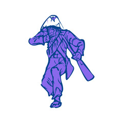 illustration of a person with a horse