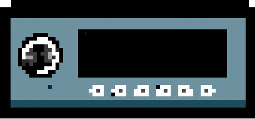 electronic av receiver game pixel art retro vector. bit music stereo, amplifier audio electronic av receiver. old vintage illustration