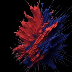 Obraz premium Colorful Red and navy blue and white holi paint splash, color powder explosion