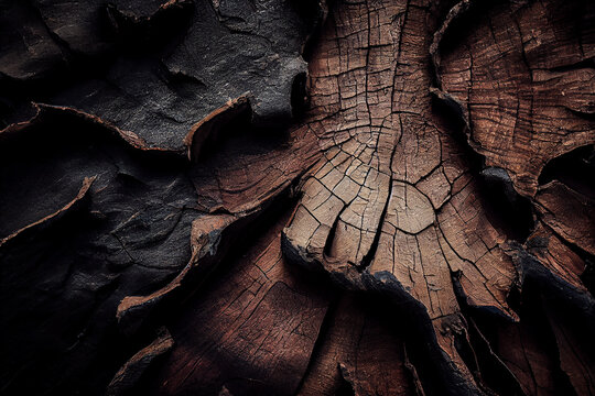 Creative texture composition. Texture of old tree bark trunk. wood. Close up as a wooden background. Macro close up	
