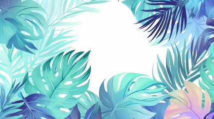Fototapeta premium tropical leaves flowers colorful pastel template pattern art abstract background,generated ai