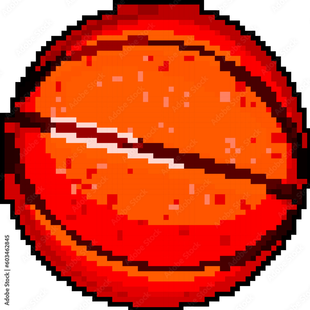 Sticker basketball ball sport game pixel art retro vector. bit basketball ball sport. old vintage illustration