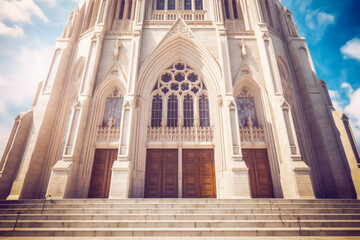 Fototapeta premium Cathedral exterior architecture. Generative AI