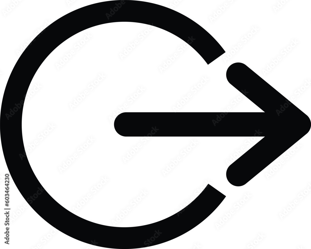 Aufkleber circle logout icon vector in trendy style isolated on white background . exit icon