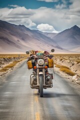 motorcycle on the ladakh road 