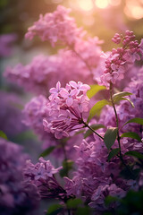 lilac bush in the garden. AI generative