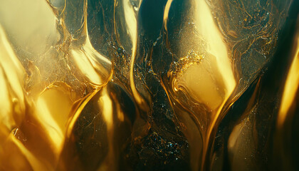 Abstract gold marble wallpaper. AI
