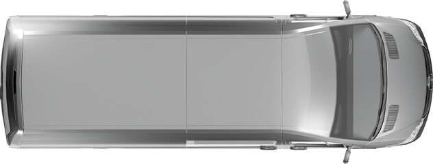 Top view of grey van