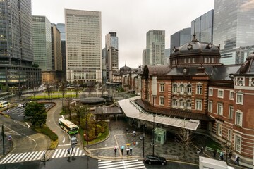 Tokyo Station in the Rain