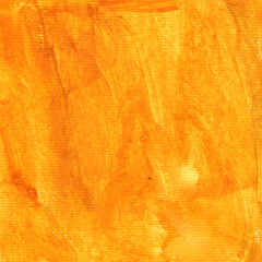 Yellow paint brush background. Abstract gouache rough texture stain for text, objects. Design element for poster, card.