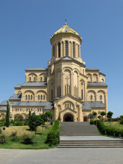 Fototapeta na wymiar The holy trinity cathedral of Tbilisi commonly known as Sameba in Georgia.