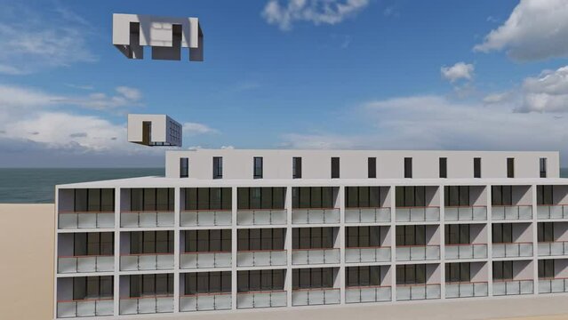 Process of construction new and modern modular house. 3d rendering.
Construction residential new house in progress at building site
New housing estate buildings apartments in town. Modern urban reside