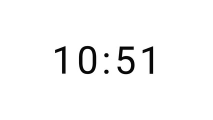 Stylish 15 seconds analog 4 digits countdown clock timer. Black number on White background. 4 digits number count. Simple and minimal 4K footage motion.