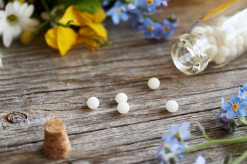 Homeopatic remedies with spring flowers