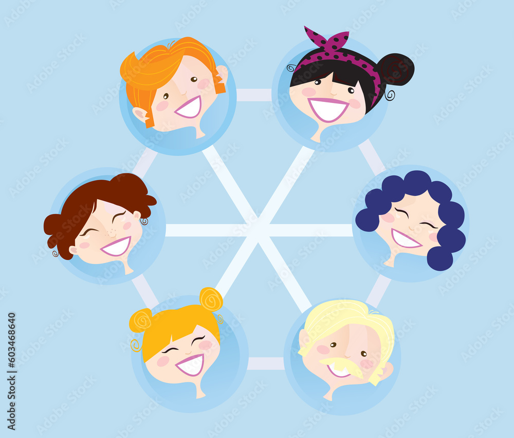 Aufkleber social network group illustration. vector format. easy to change colors and resize.