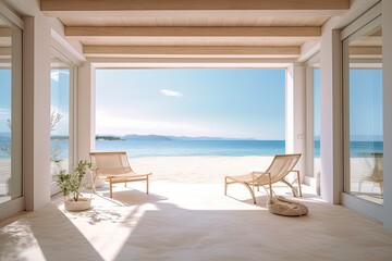 Naklejka premium Illustration of a modern house - Mediterranean - Created with Generative ai