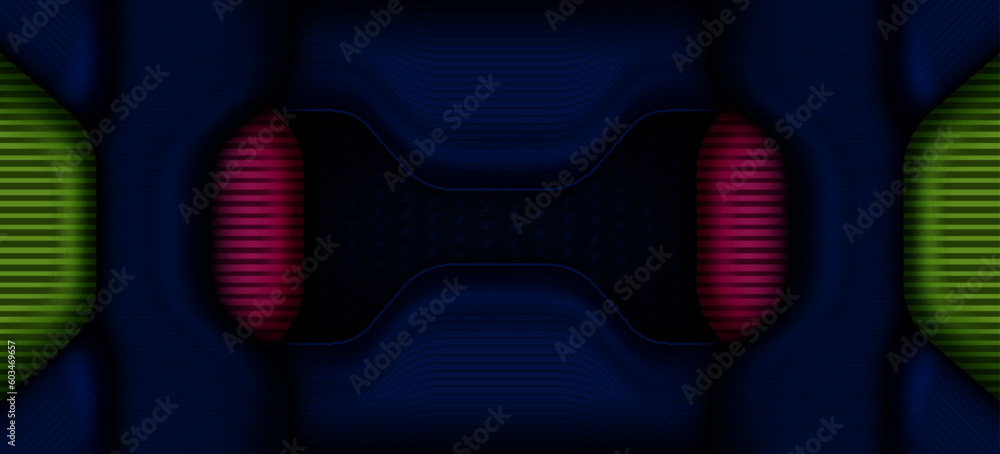 Poster dark blue paper and overlap overlap dimension modern line design